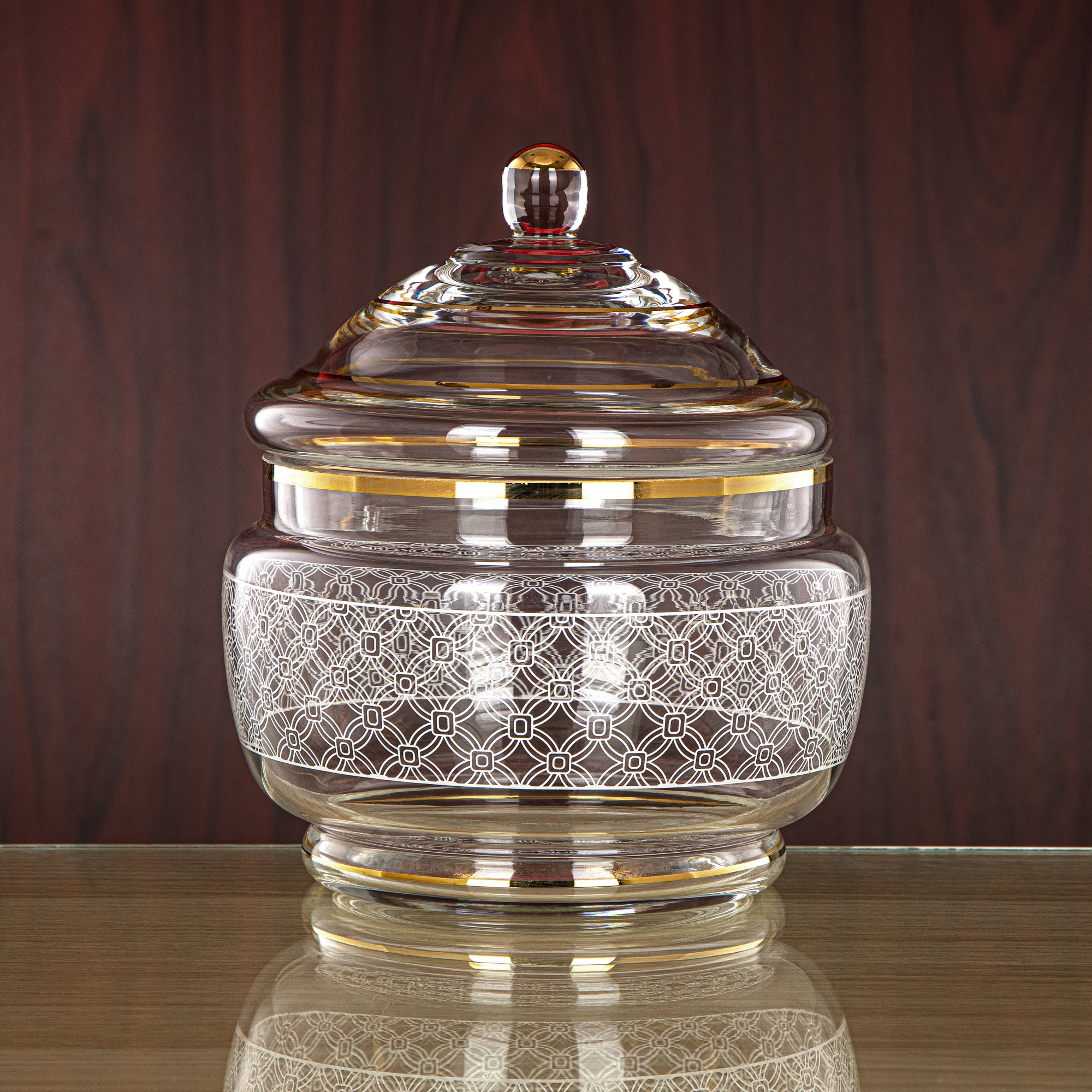 Almarjan 1500 ML Glass Candy Bowl - 0138T-SFY