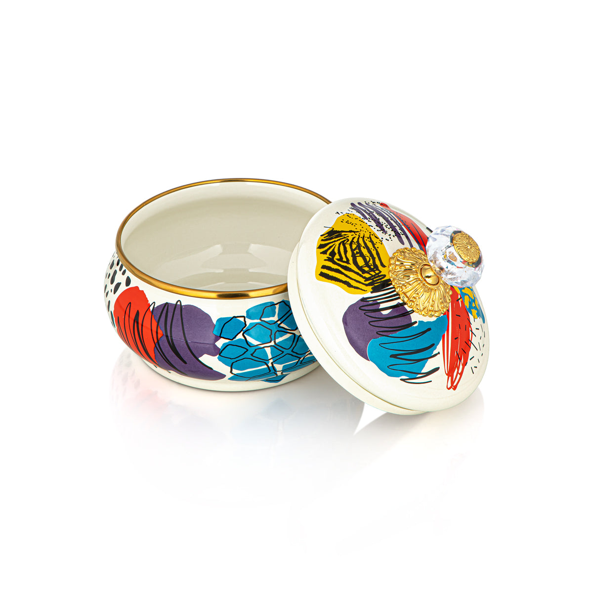 Almarjan 14 CM Tohfa Collection Enamel Sugar Bowl - 287421106