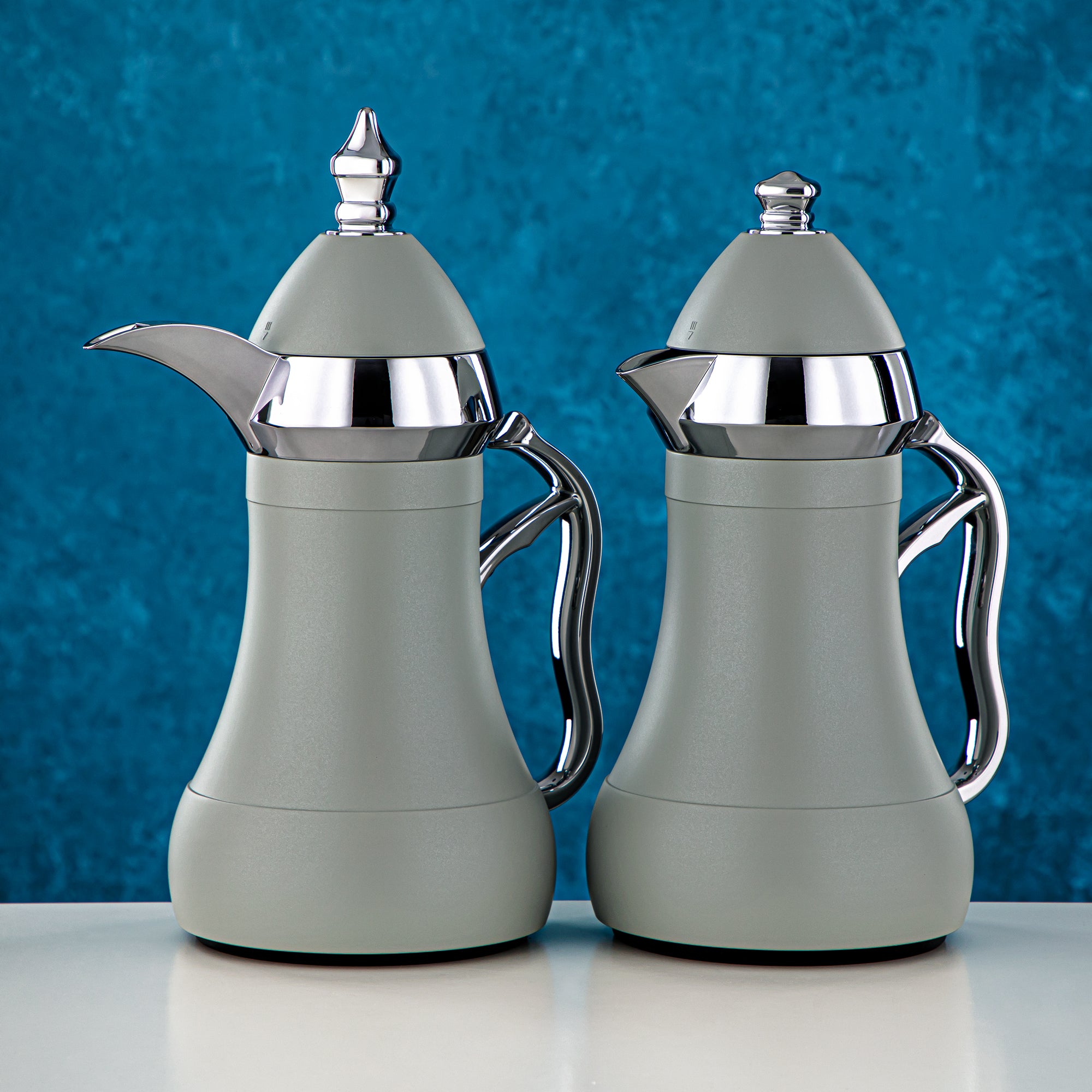 Almarjan 2 Pieces Vacuum Flask Set Sage Green & Silver - AMJ-070/B070Q265YZC