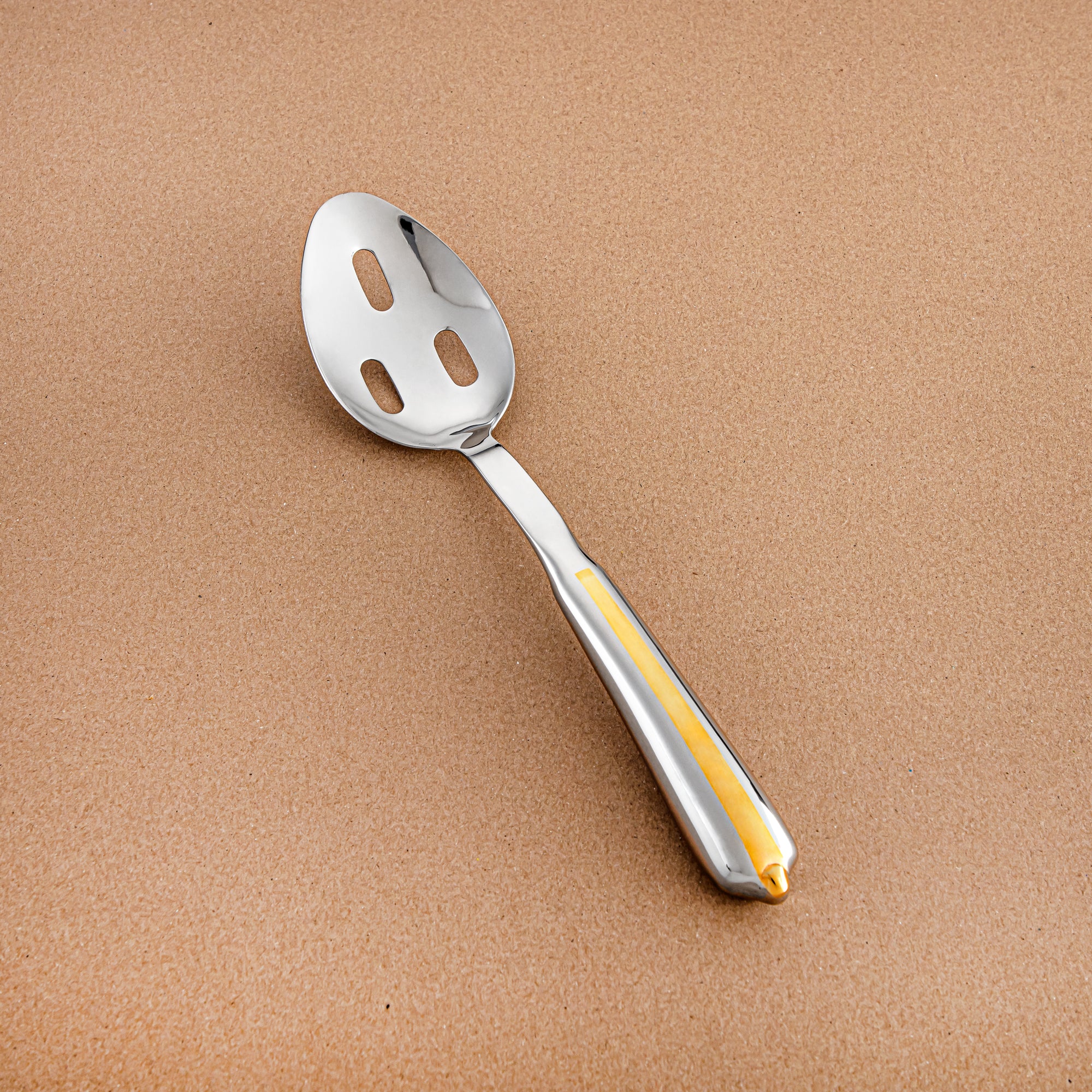 Almarjan Stainless Steel Slotted Spoon – Mirror Finish, Silver & Gold CUT1620063