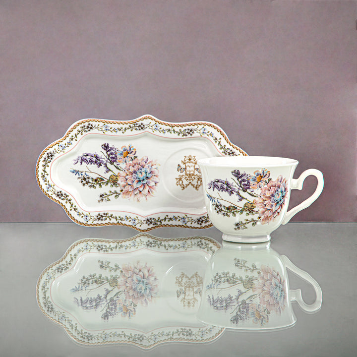 Almarjan 250 ML Porcelain Royal Tea Cup & Saucer - D480 R2089T