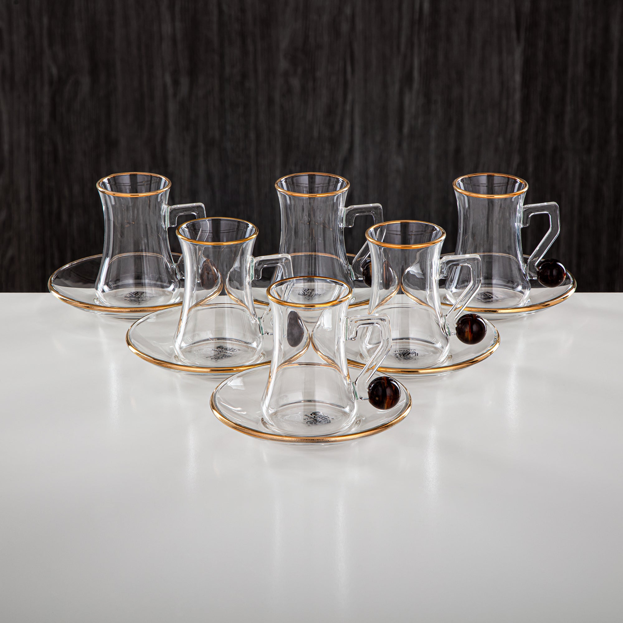 Almarjan 18 Pieces Borosilicate Glass Tea Set - FB803-18 PBR/G