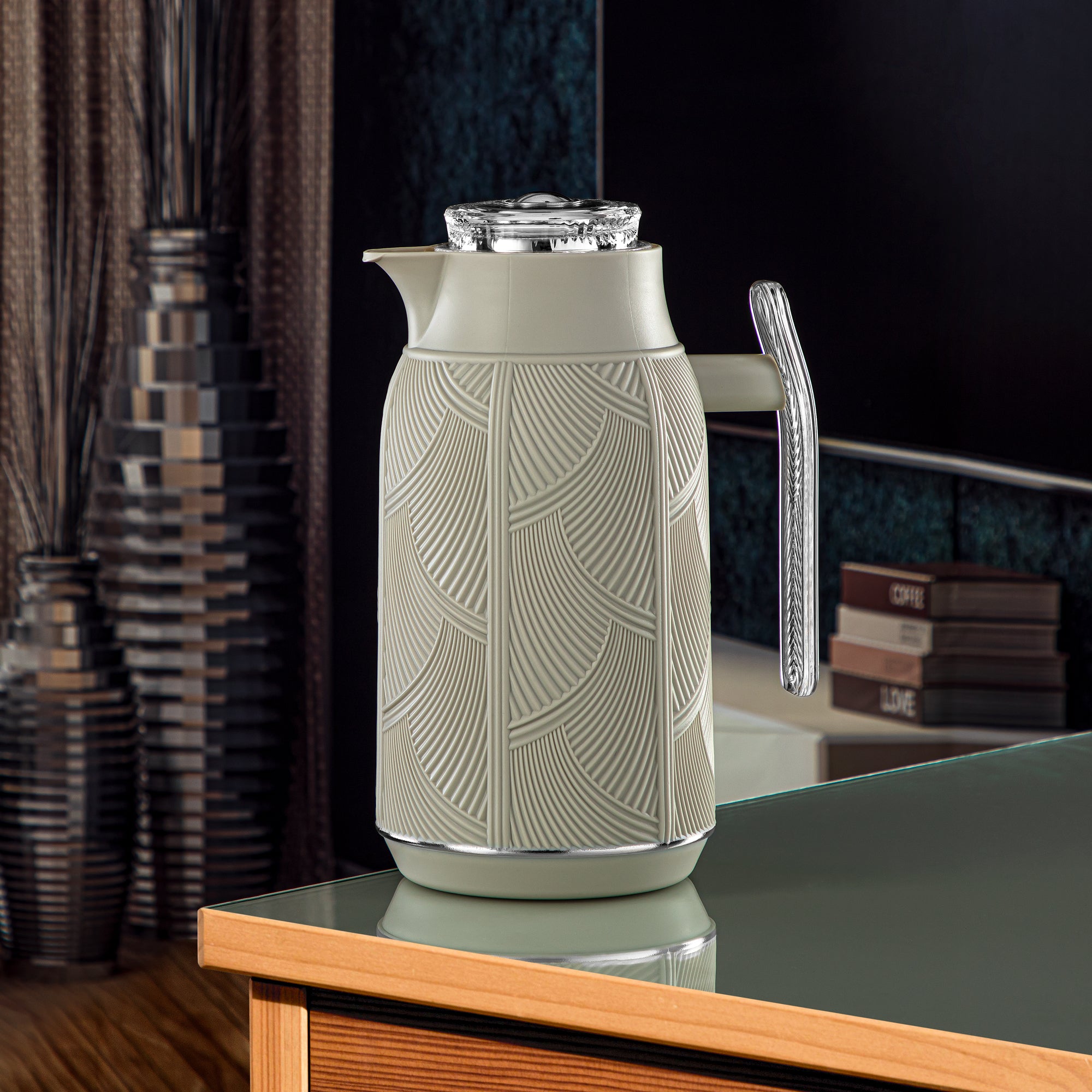 Almarjan 1 Liter Vacuum Flask Stone & Silver - GT113-100 SG/C