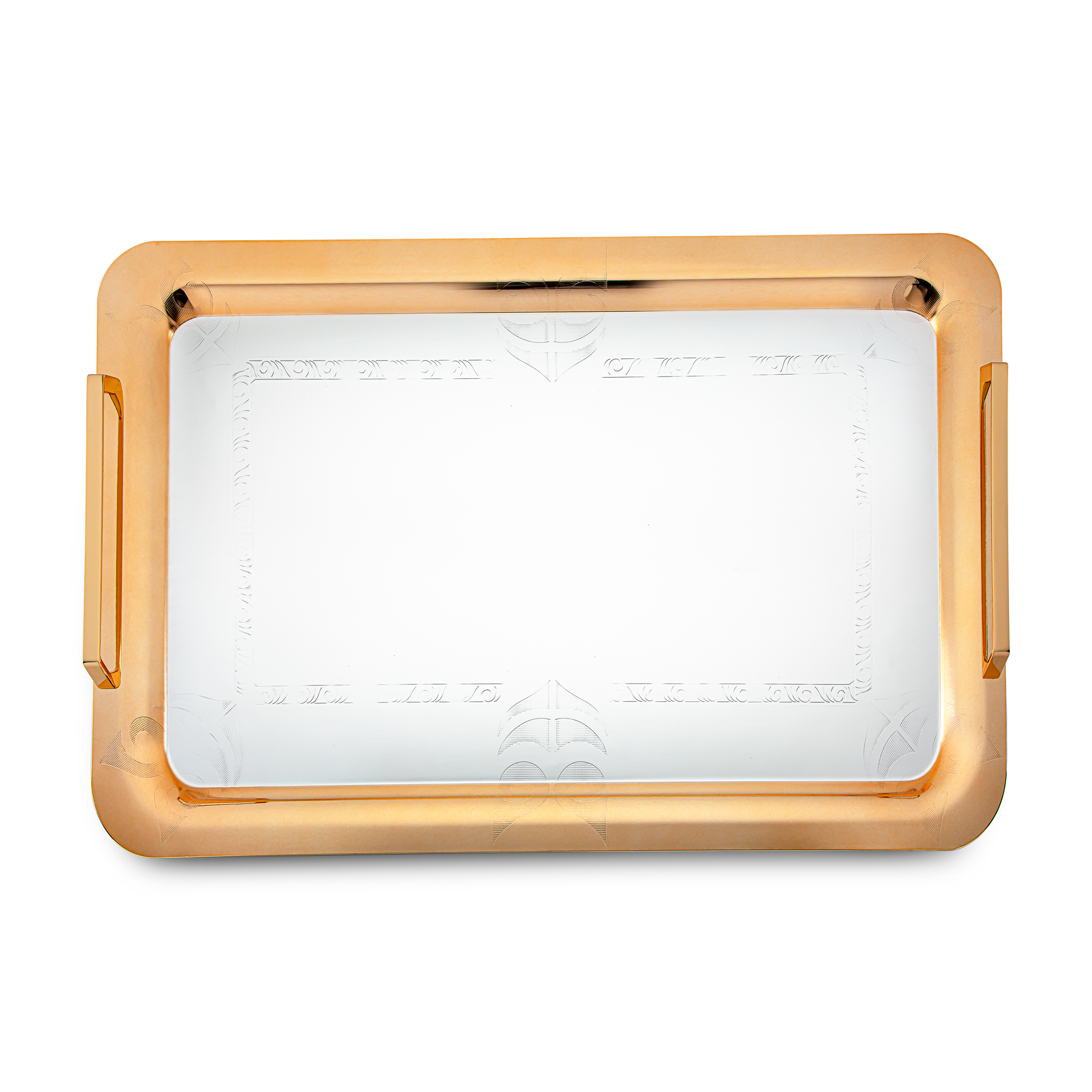 Almarjan 77 CM Serving Tray Silver & Gold - HT220902