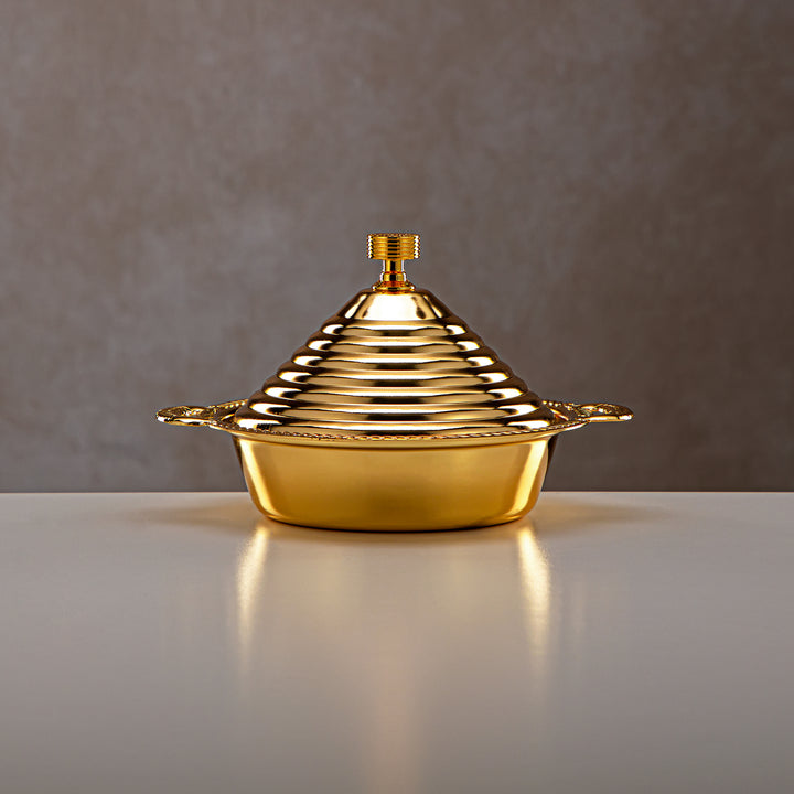 Almarjan 15.5 CM Date Bowl With Cover Gold - HT2305026