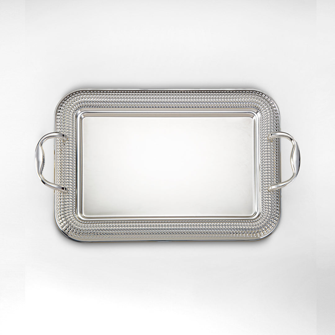 Almarjan 3 Pieces Serving Tray Set Silver - HT2308010