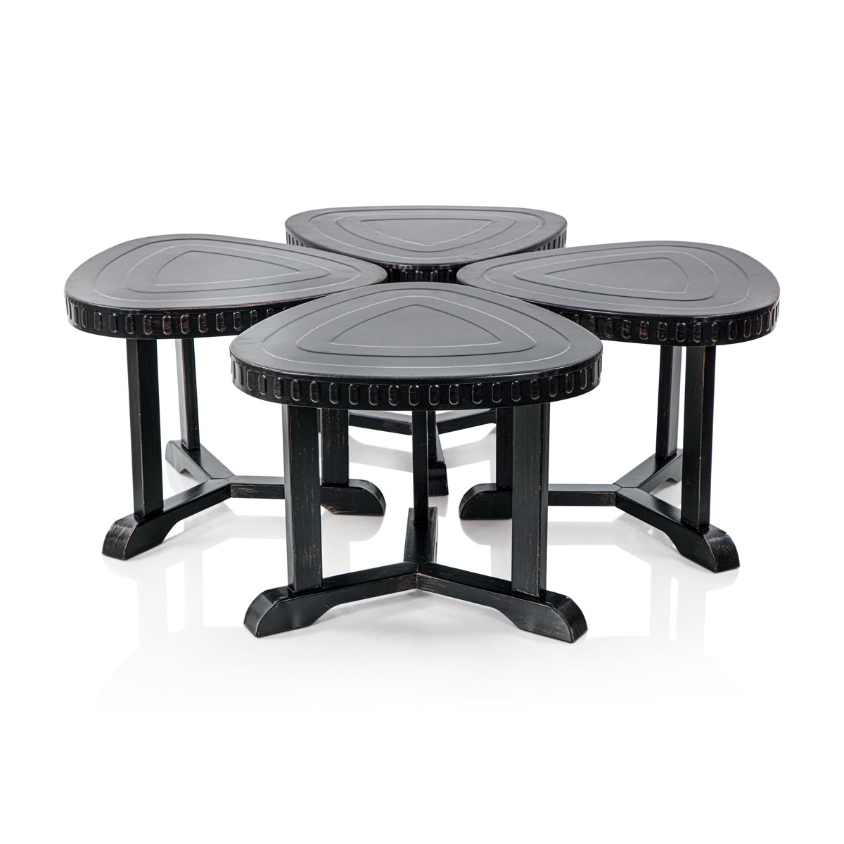 Almarjan 5 Pieces Square Fire Pit & Stool Set - IRN0010014