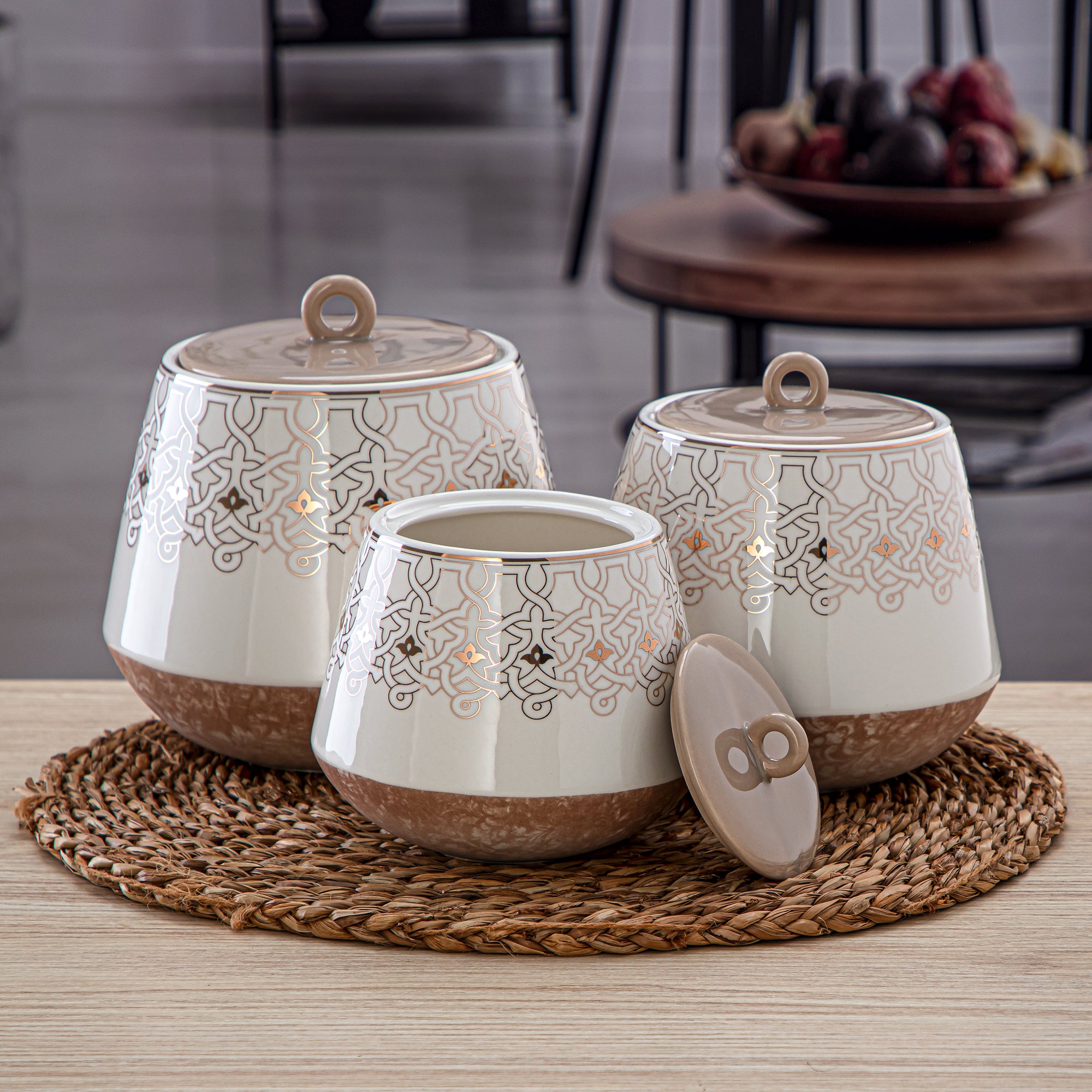 Almarjan 700 ML Fonon Collection Porcelain Cookie Jar - 2494