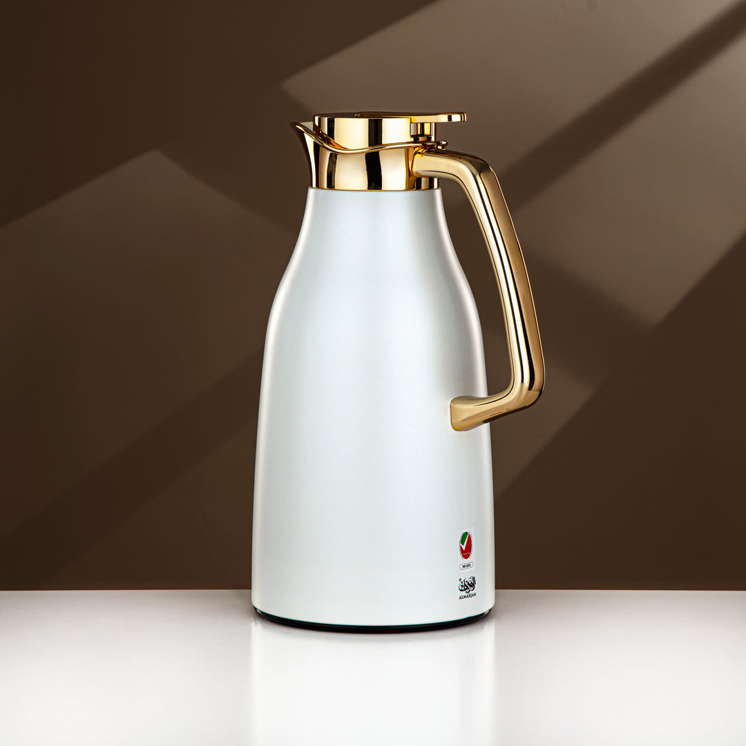 Almarjan 1.3 Liter Vacuum Flask Matt White & Gold - RGC-1300Q330YZC95