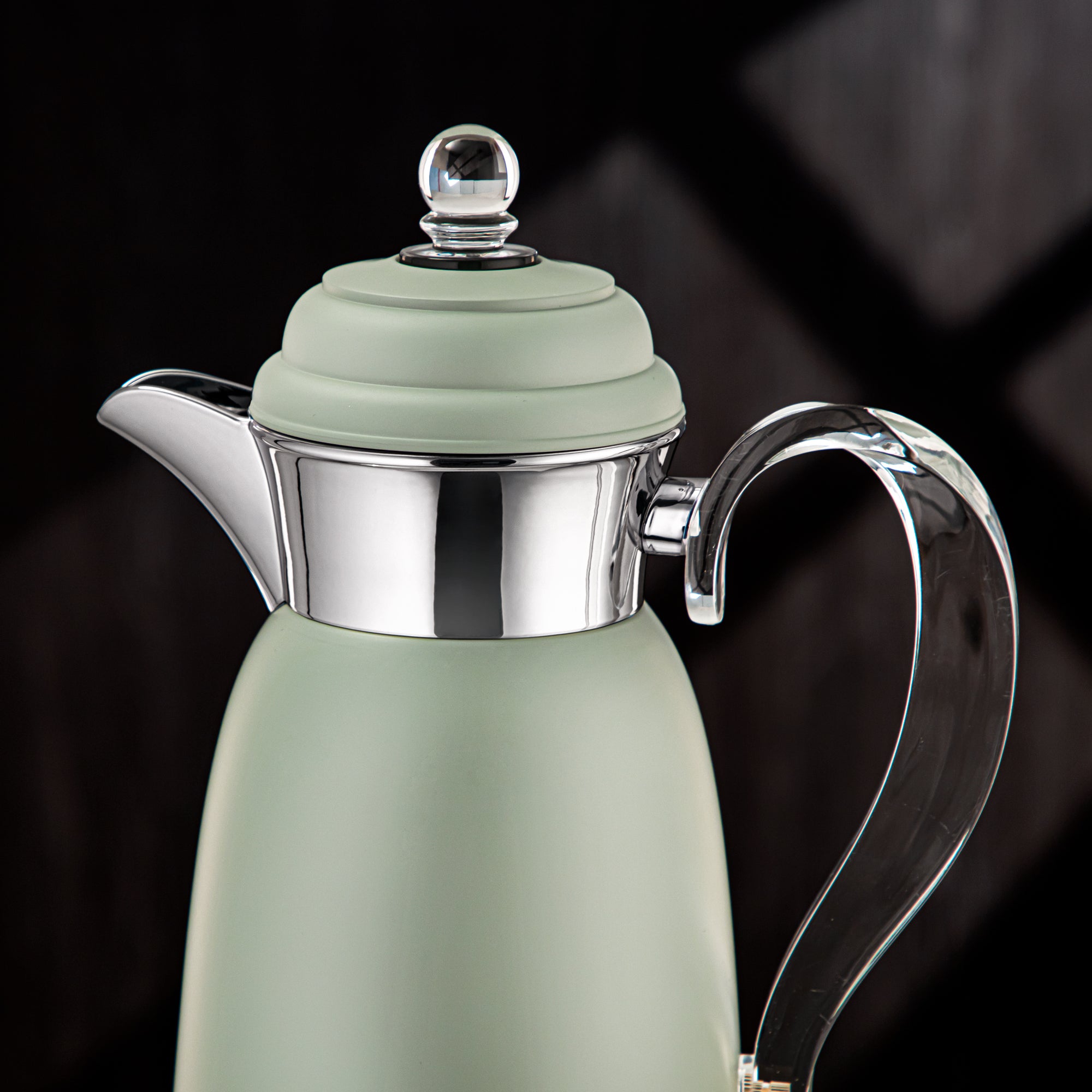 Almarjan Vacuum Flask Set - 0.7L & 1L, Green & Silver Finish, Metal (SM-2A29-070/100 GG/C) - Classic, Tea & Coffee