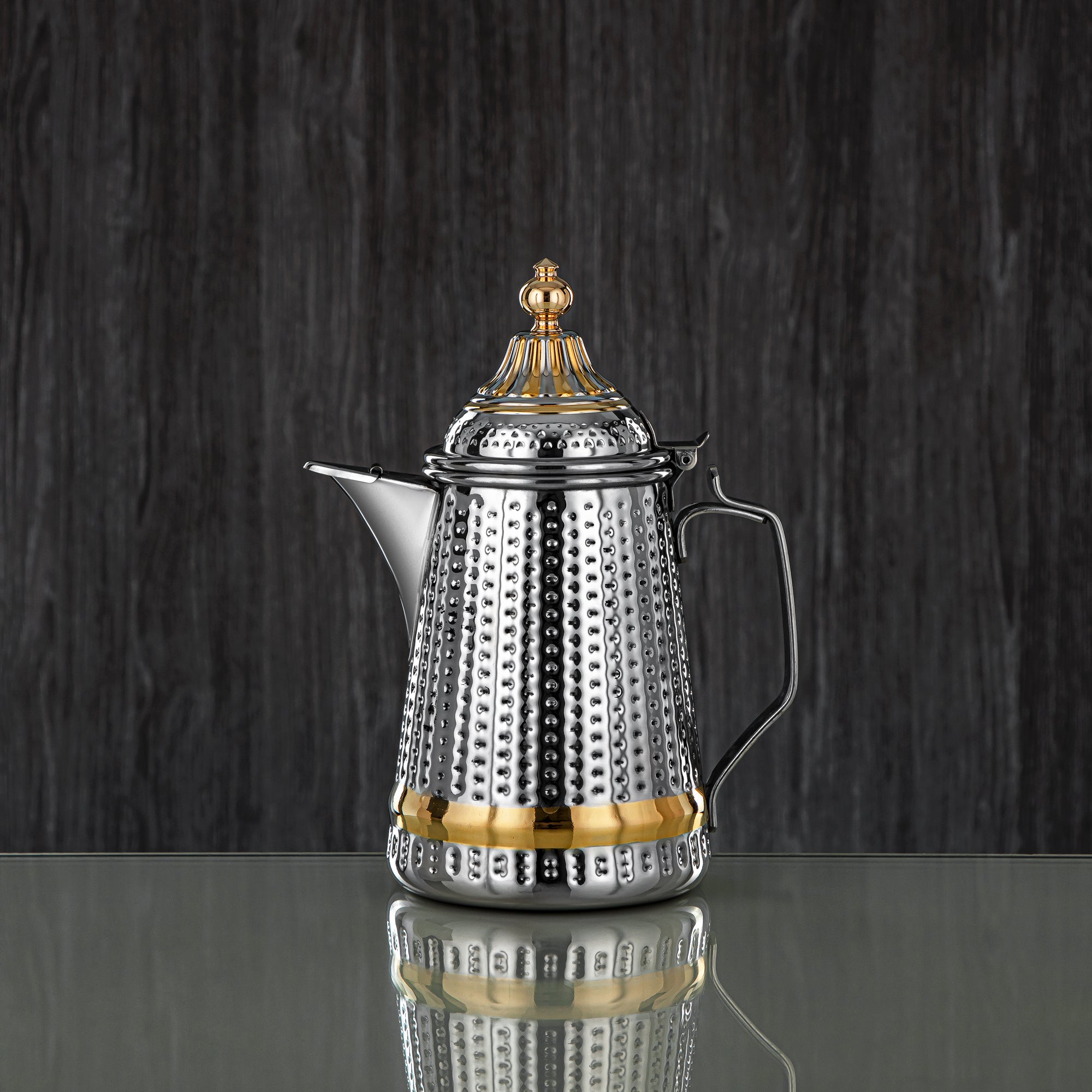 Almarjan 1 Liter Barari Collection Stainless Steel Milk Jug Silver & Gold - STS0013074