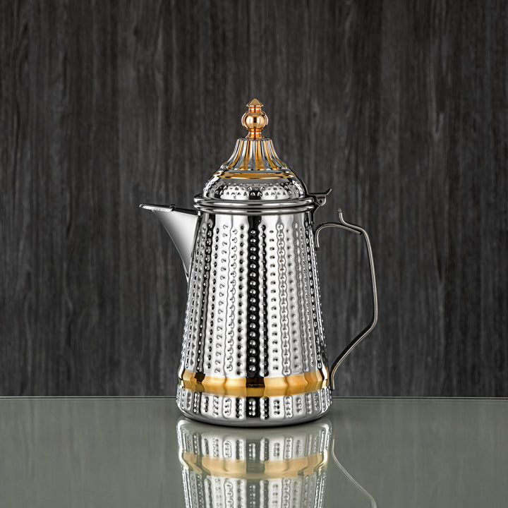 Almarjan 1.5 Liter Barari Collection Stainless Steel Milk Jug Silver & Gold - STS0013075