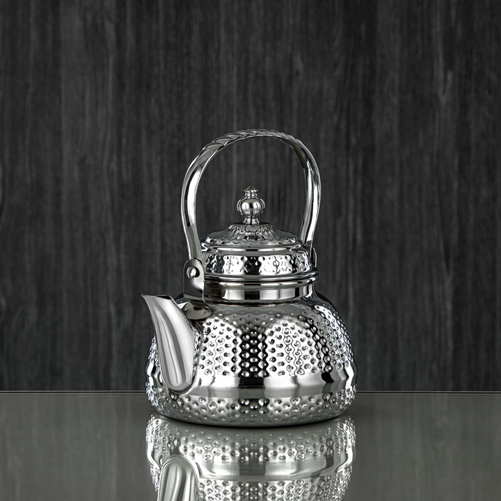 Almarjan 1 Liter Barari Collection Stainless Steel Tea Kettle Silver - STS0013077