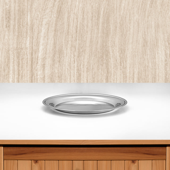 Almarjan 40 CM Stainless Steel Round Serving Tray - STS0200767