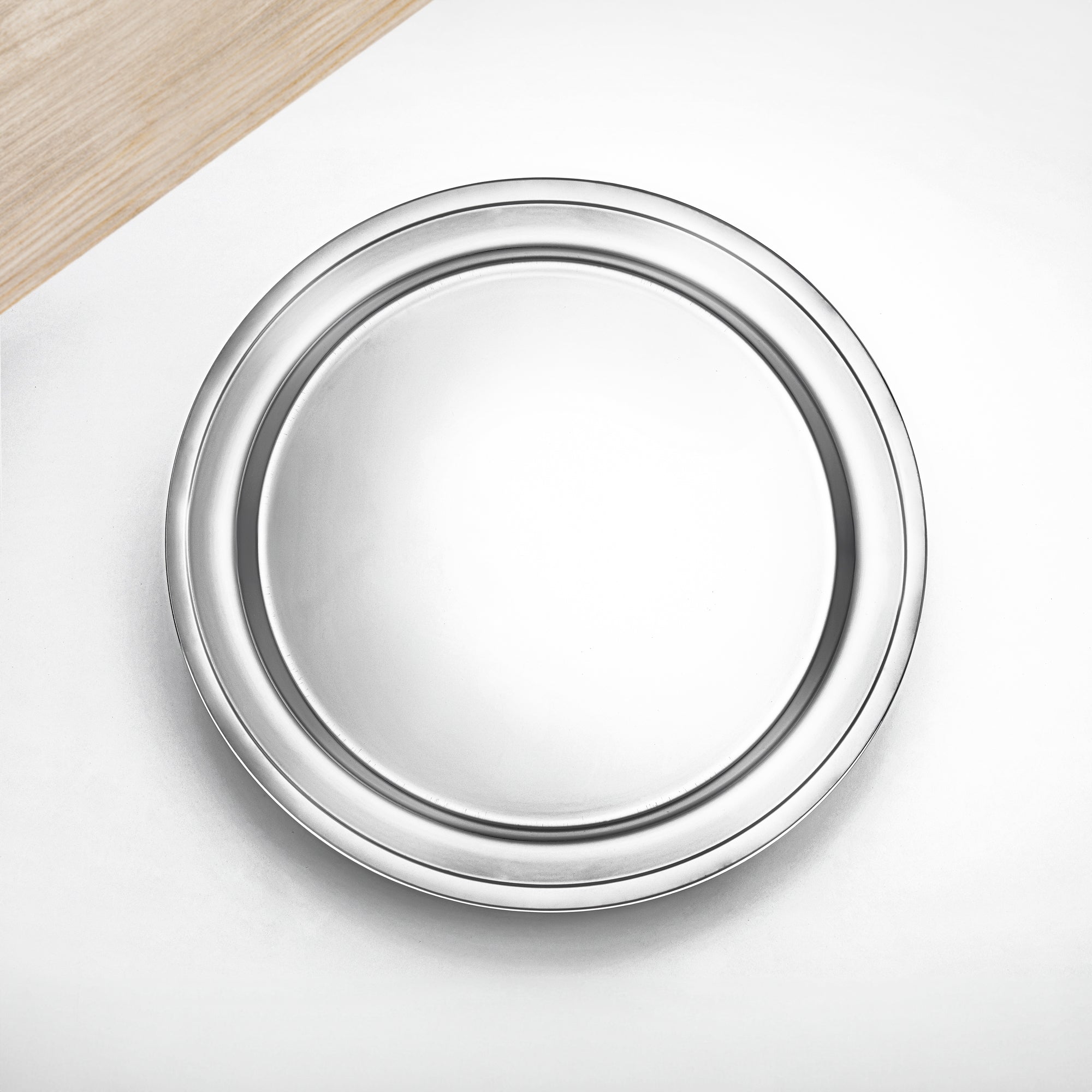 Almarjan 55 CM Stainless Steel Round Serving Tray - STS0200770