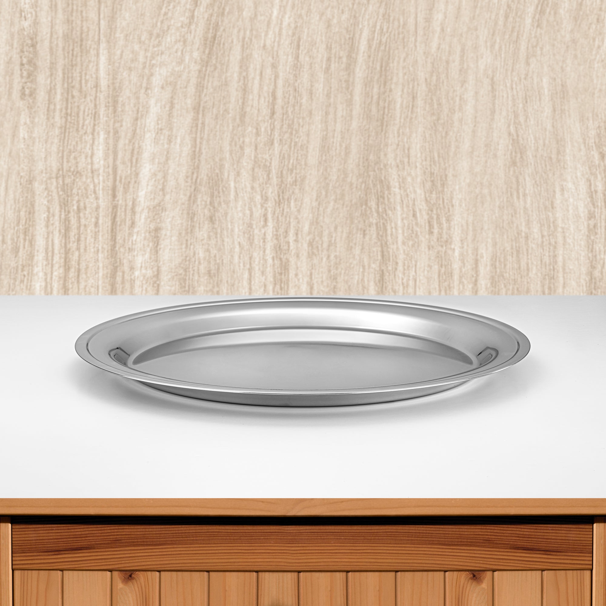 Almarjan 60 CM Stainless Steel Round Serving Tray - STS0200771