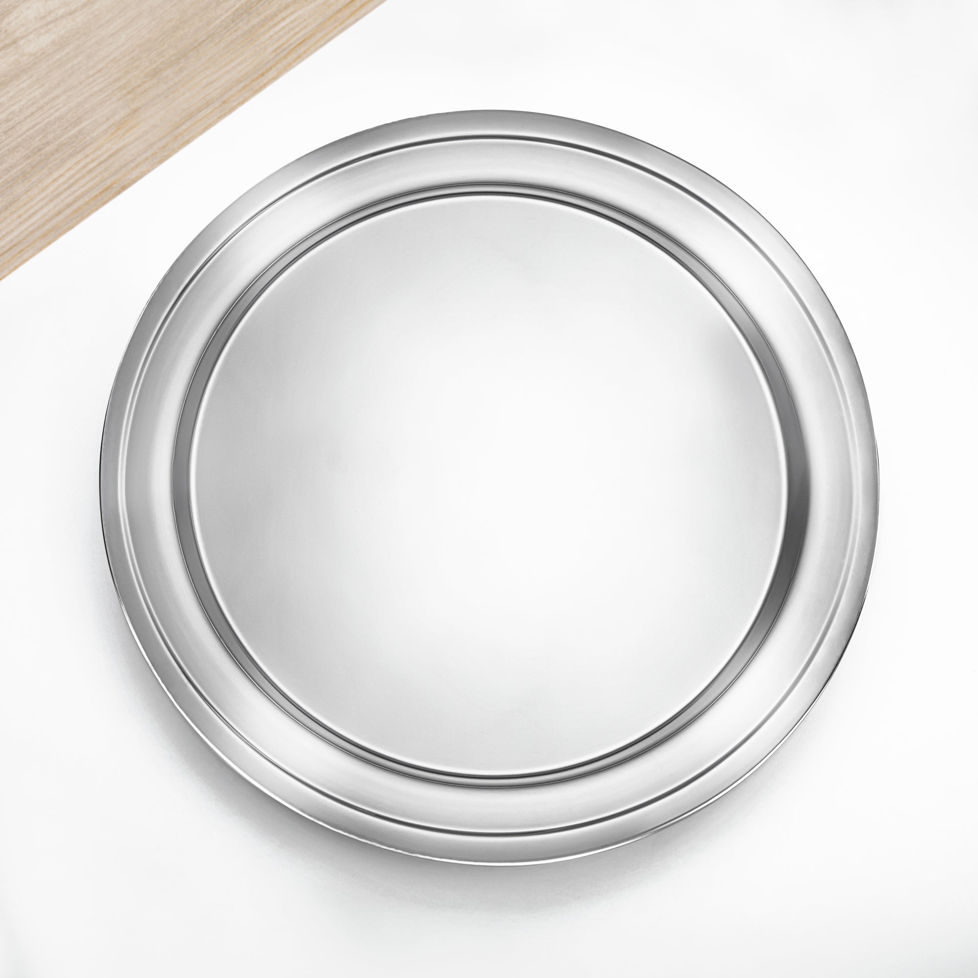 Almarjan 65 CM Stainless Steel Round Serving Tray - STS0200772