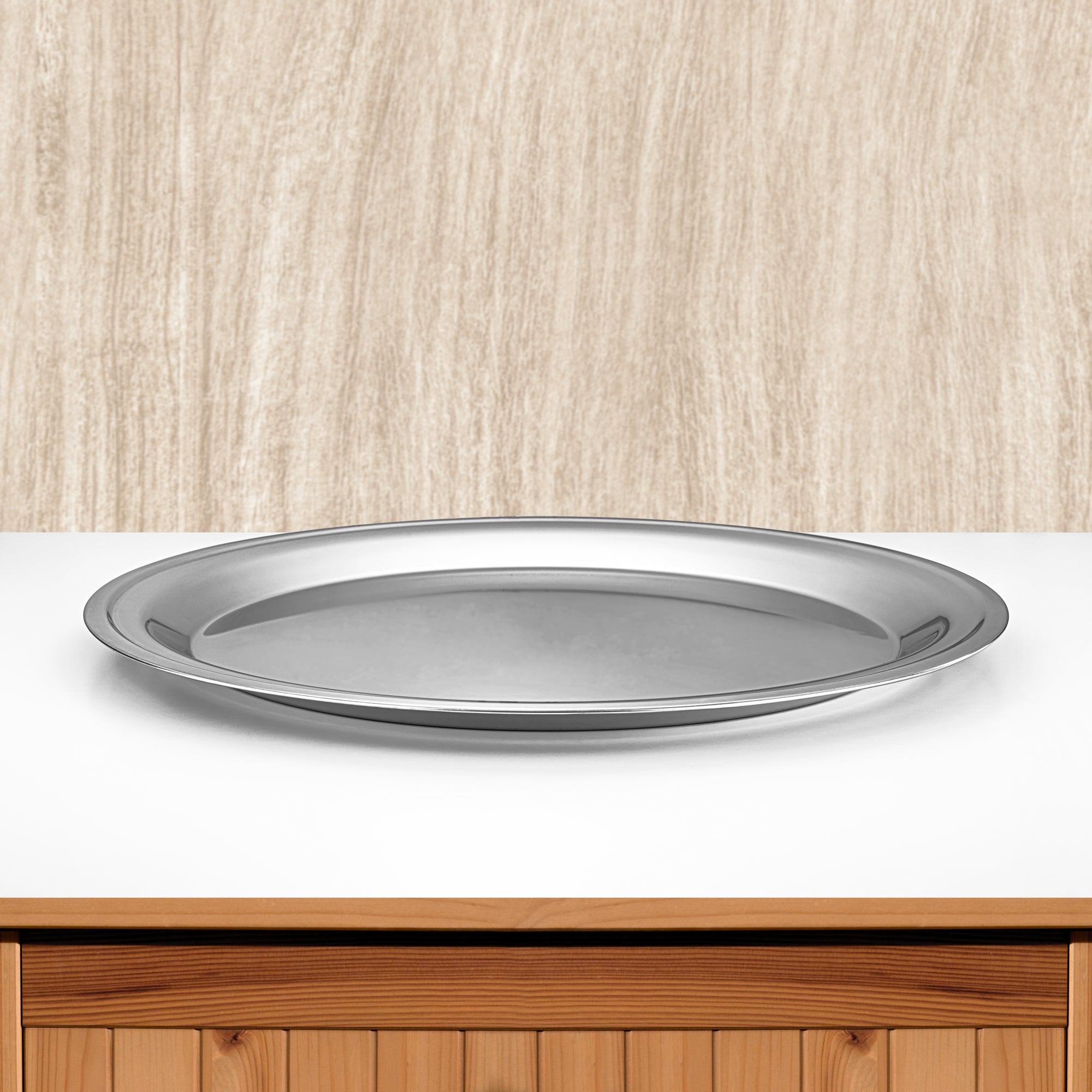 Almarjan 70 CM Stainless Steel Round Serving Tray - STS0200773