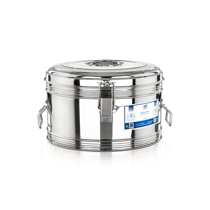 Almarjan 15 Liter Professional Stainless Steel Hot Pot Silver - STS0290721