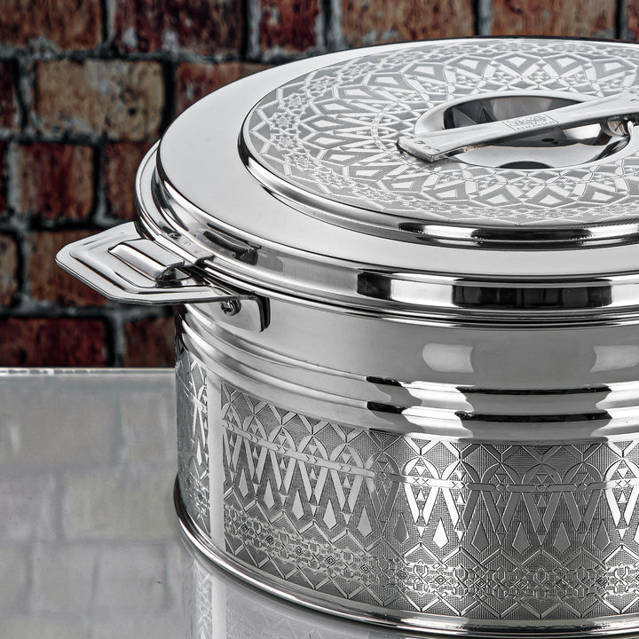 Almarjan 6000 ML Shaharzad Collection Stainless Steel Hot Pot Silver - H24E4