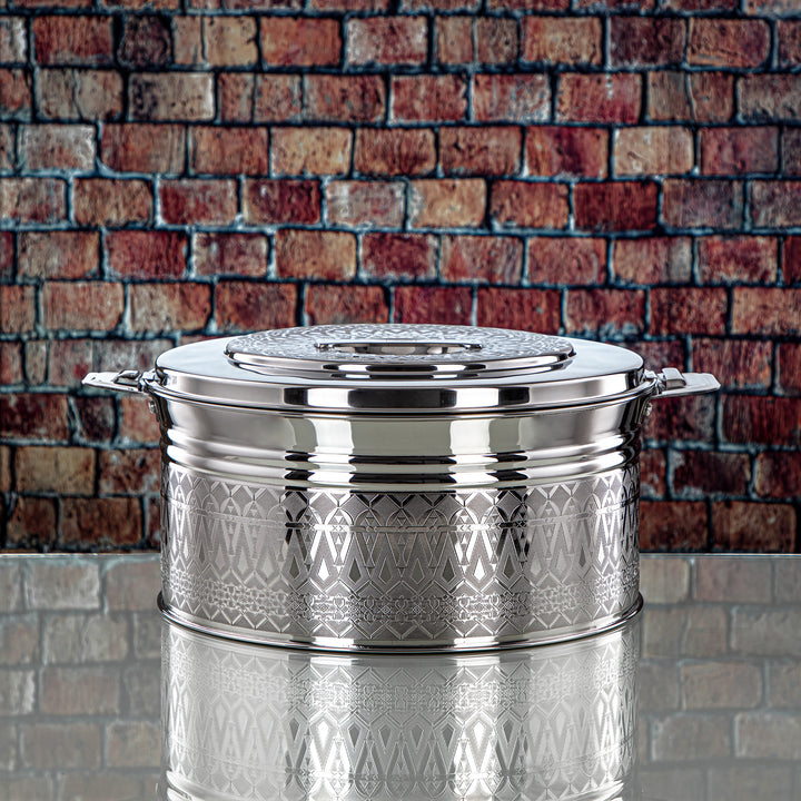 Almarjan 9000 ML Shaharzad Collection Stainless Steel Hot Pot Silver - H24E4