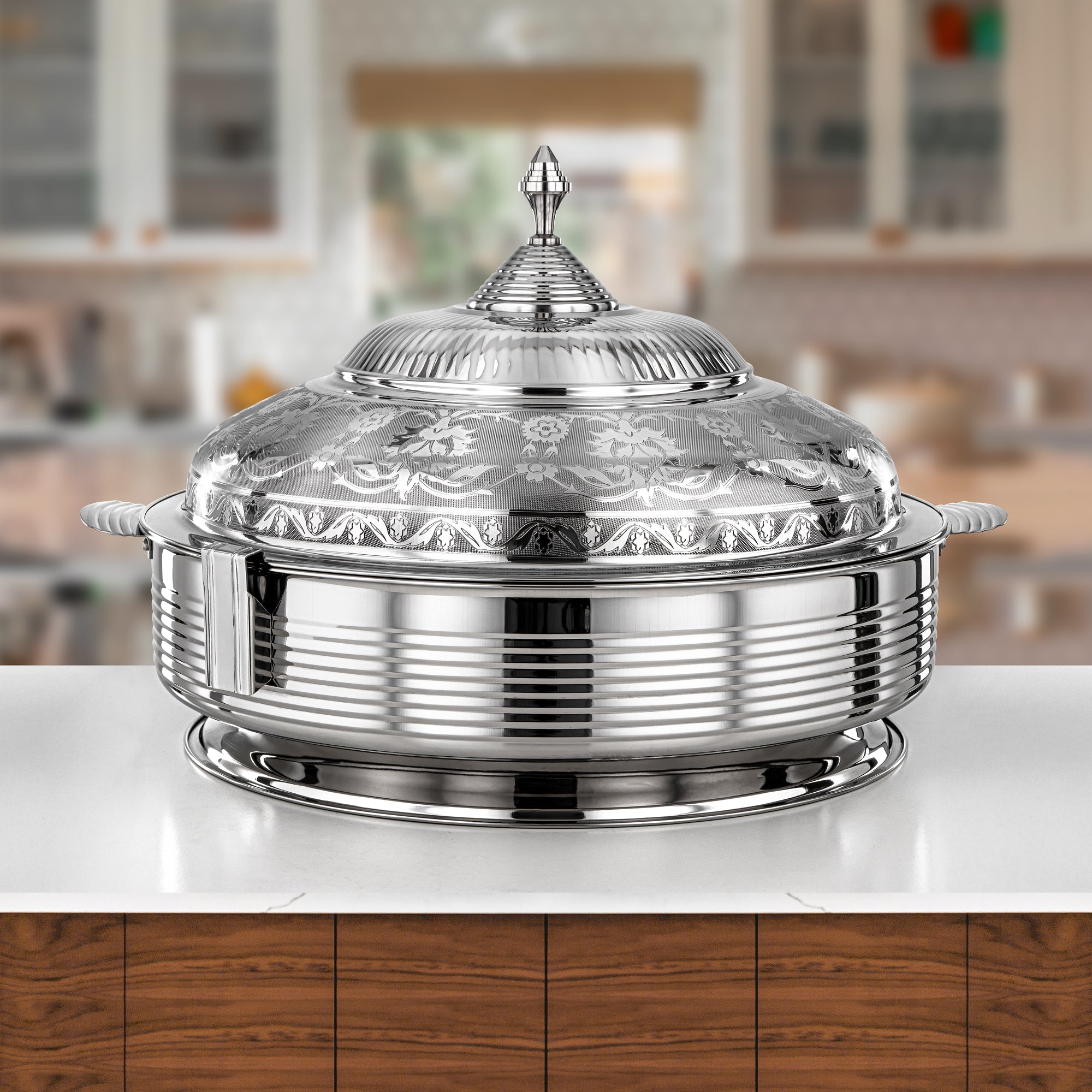 Almarjan Hot Pot Stainless Steel, 50CM (12500ML), Silver (H24EM1) - Tahani Collection, Ramadan Gatherings