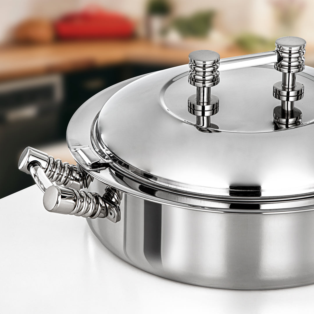 Almarjan Hot Pot Stainless Steel, Silver, Acrylic Handle 25CM (H25P12) - Areej Collection, Ramadan & Eid