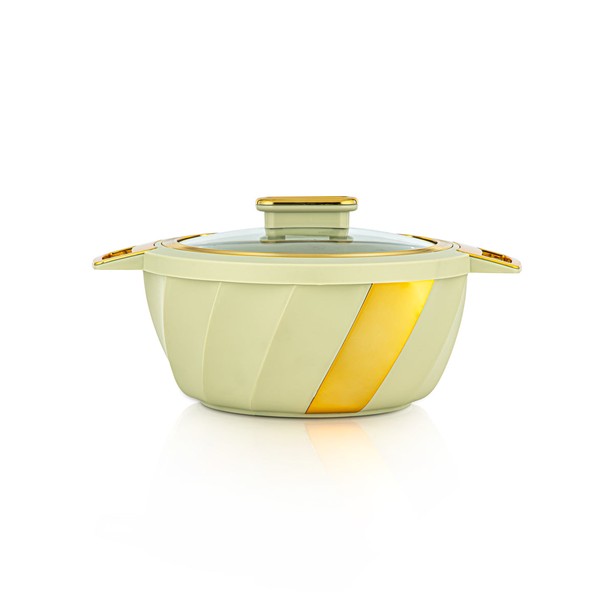 Almarjan 3 Piece Salwa Collection Plastic Hot Pot Light Green & Gold - SW001G LG/G