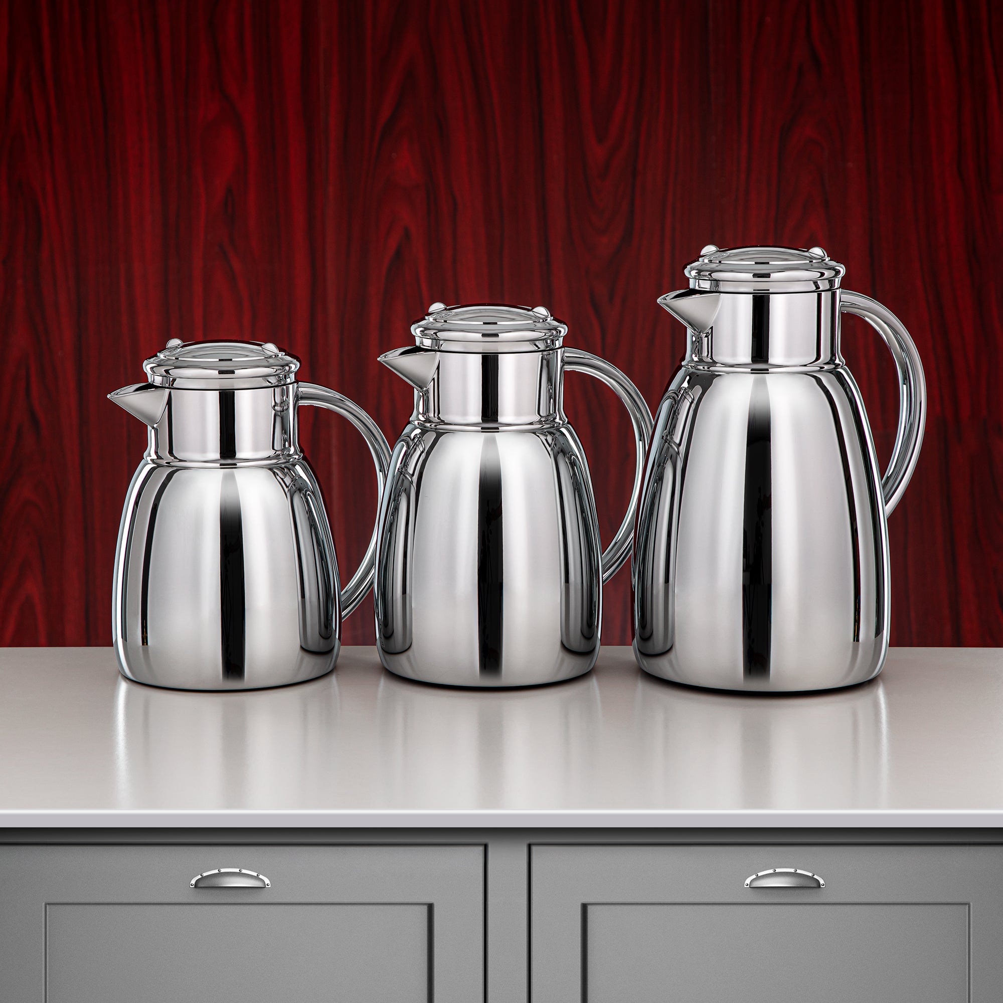 Almarjan Vacuum Flask Set, 0.35L + 0.65L + 1L, Silver (ULC-0350/0650/1000 C) - For Every Occasion