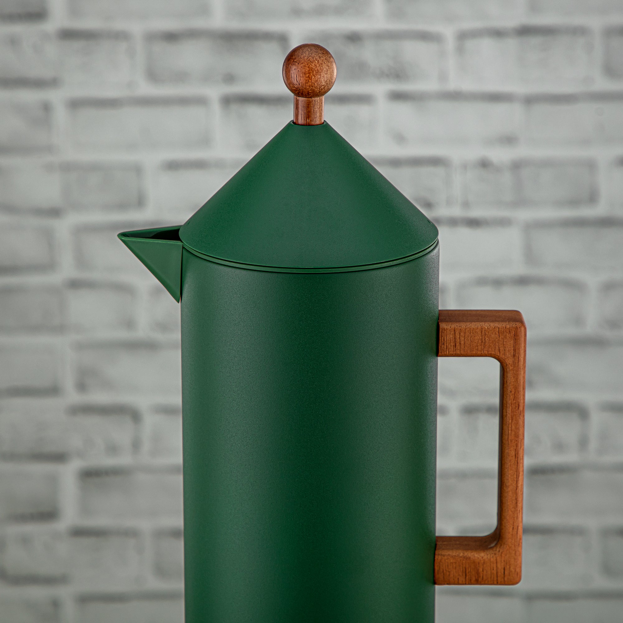 Almarjan Vacuum Flask Set Push Button 0.6L + 1L Green & Wood (VAF2950009) - Modern Vacuum Flask Set