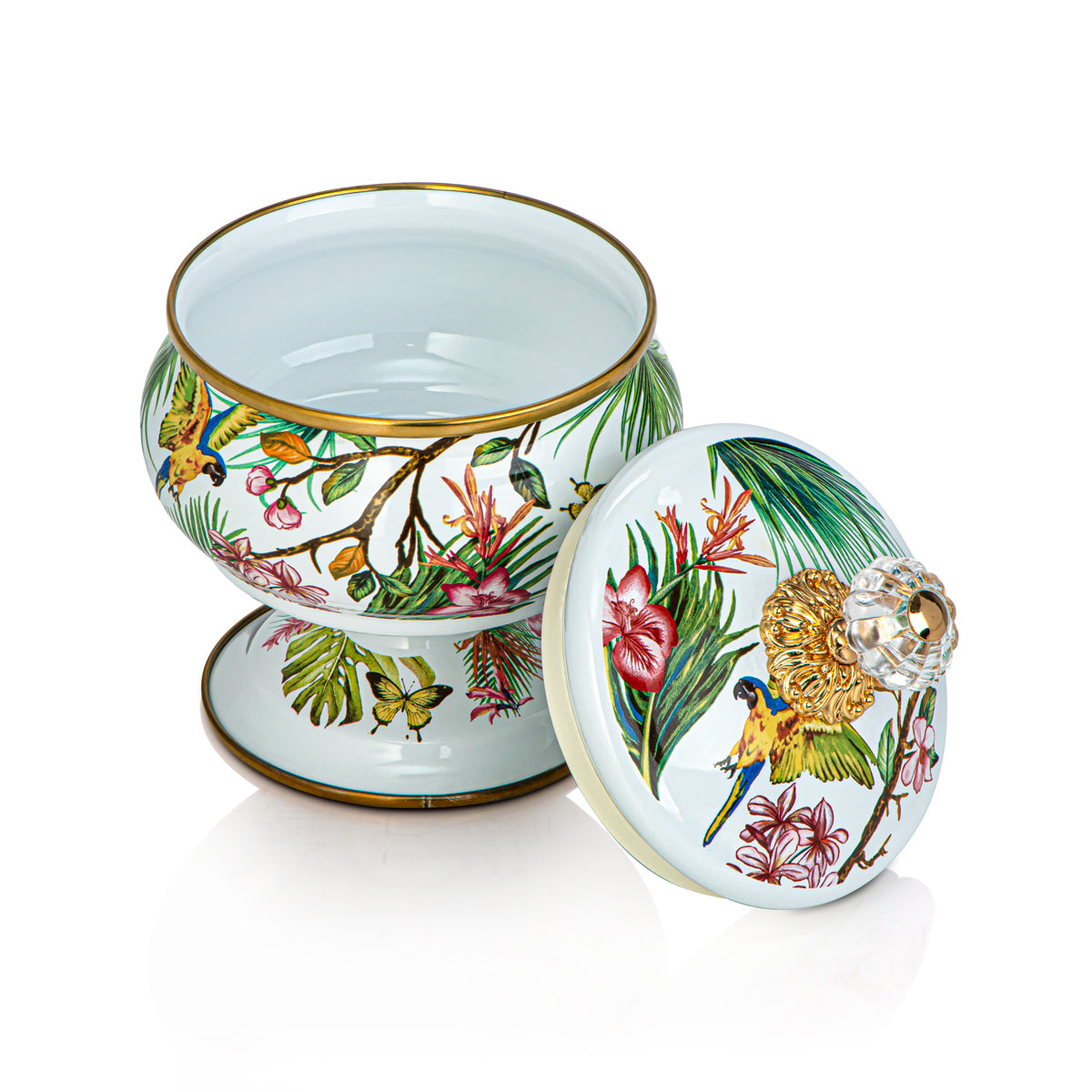 Almarjan 14 CM Tohfa Collection Enamel Sugar Bowl With Stand - 287421063