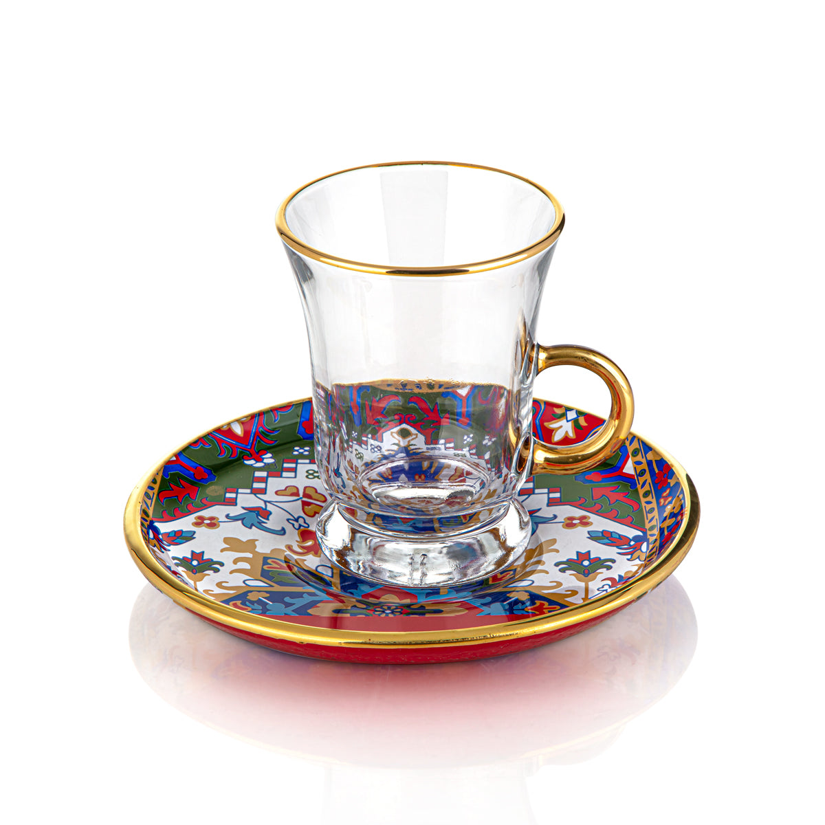 Almarjan 6 Pieces Orca Collection Glass Tea Cups - 87154