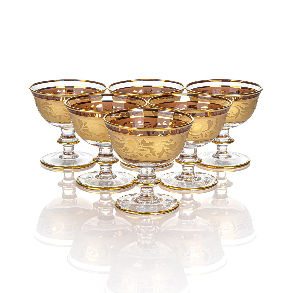 Almarjan 6 Pieces Glass Ice Cream Cup Set - 955/795