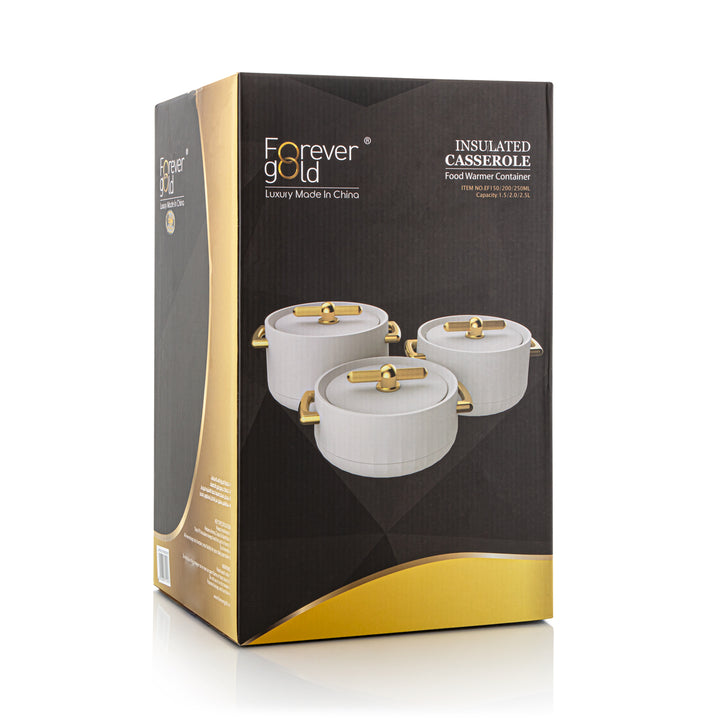 Forever Gold 3 Pieces Plastic Hot Pot Matt Coffee & Gold - EF-MCO/G