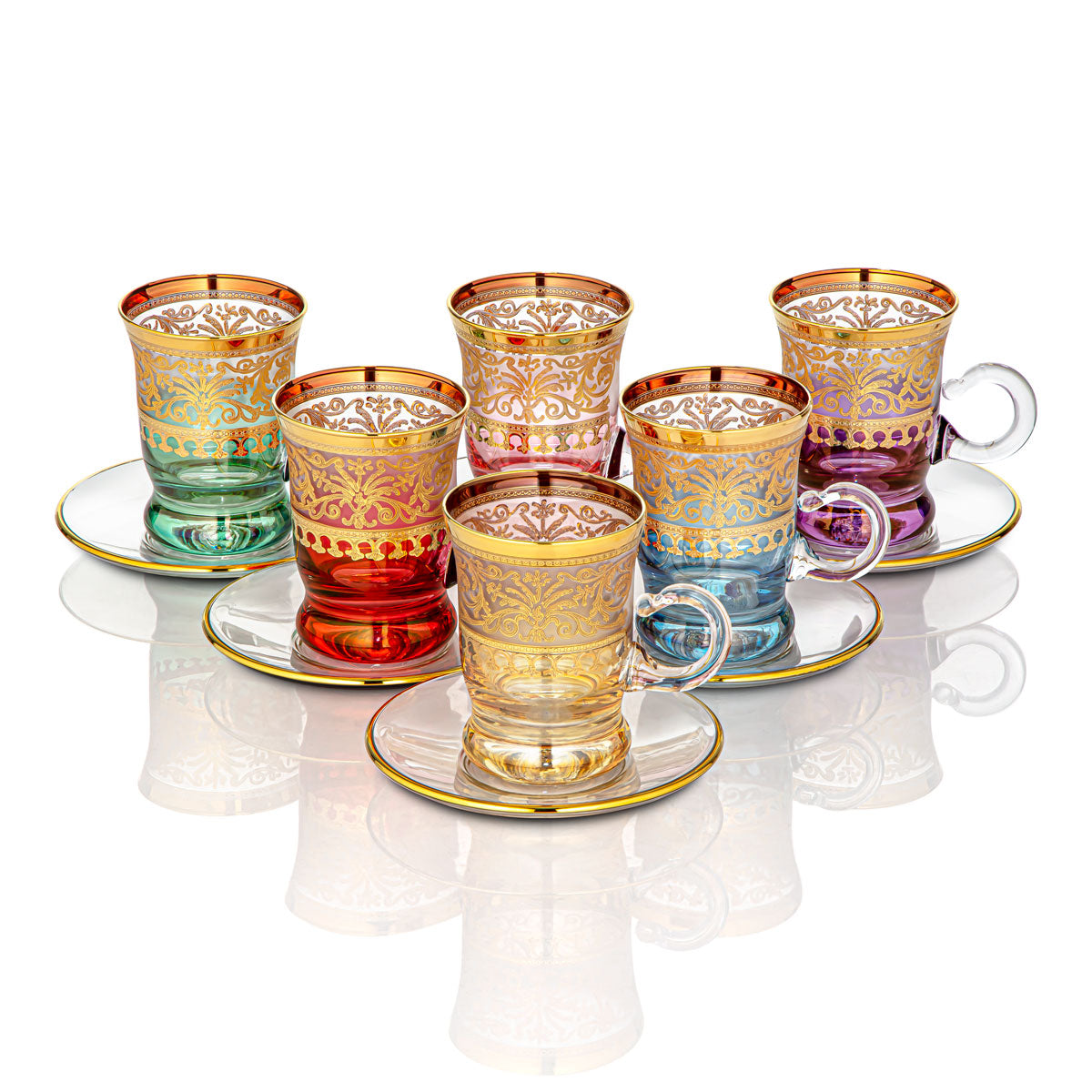 Combi 6 Pieces Glass Tea Cup Set - G917ZS-35/11