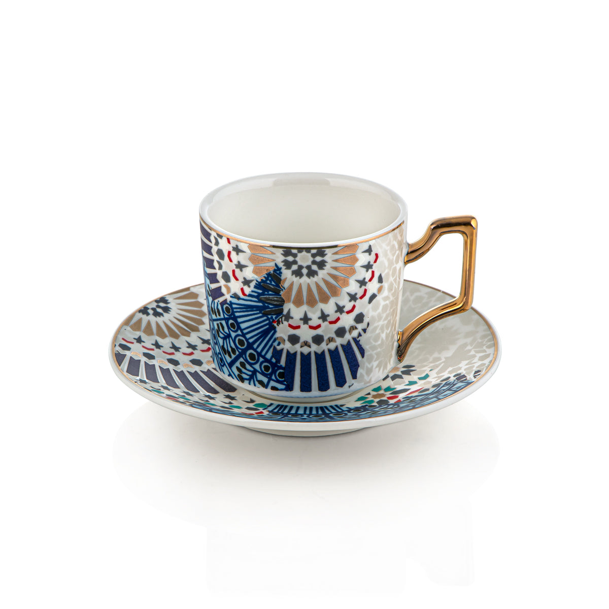 Almarjan 6 Pieces Fonon Collection Turkish Coffee Cup & Saucer - 3901