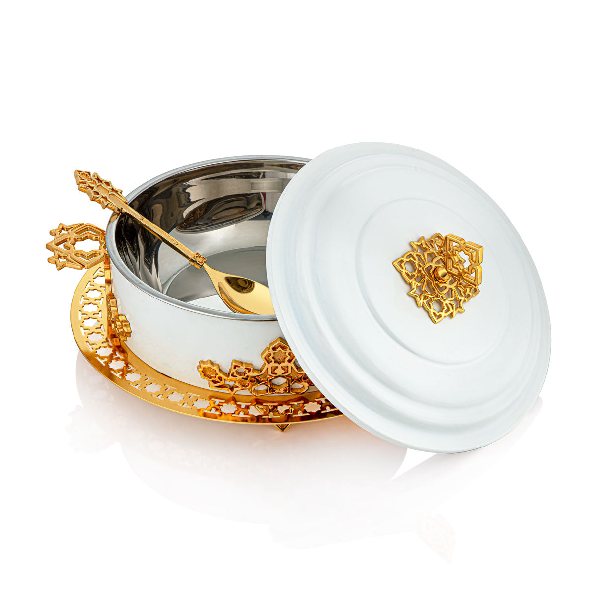 Almarjan 4000 ML Deluxe Hot Pot White & Gold - S13-004L