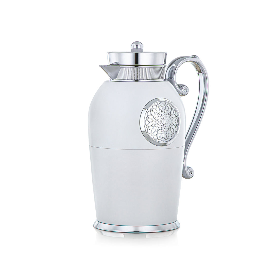 Almarjan 2 Pieces Vacuum Flask Set White & Chrome - SM-2C129-070/100 W/CR