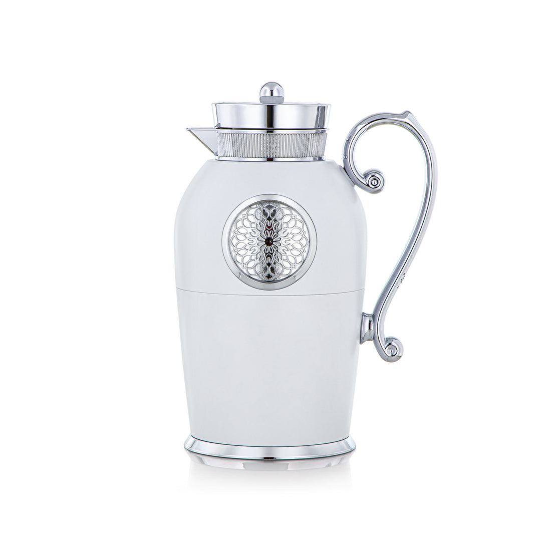 Almarjan 2 Pieces Vacuum Flask Set White & Chrome - SM-2C129-070/100 W/CR