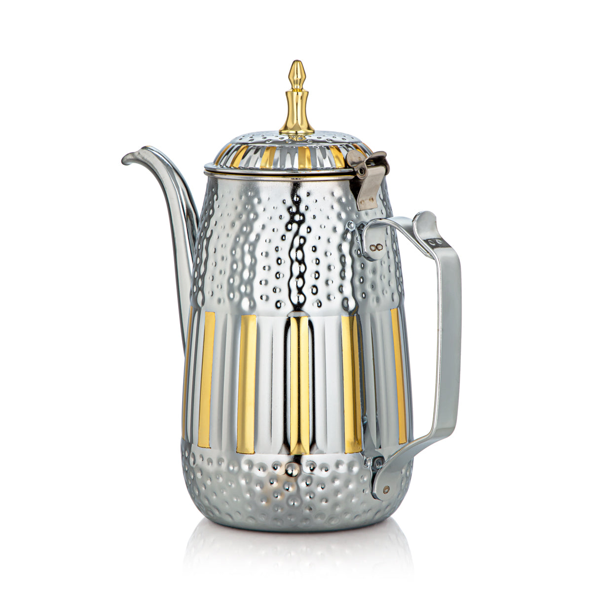 Almarjan 1.8 Liter Marabaa Collection Stainless Steel Milk Jug Silver & Gold - STS0010954