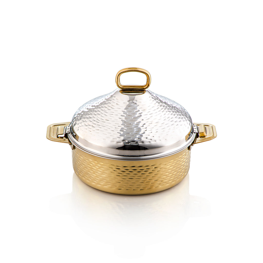 Almarjan 25 CM Abeer Collection Stainless Steel Hot Pot Silver & Gold - H21MG53 Lock