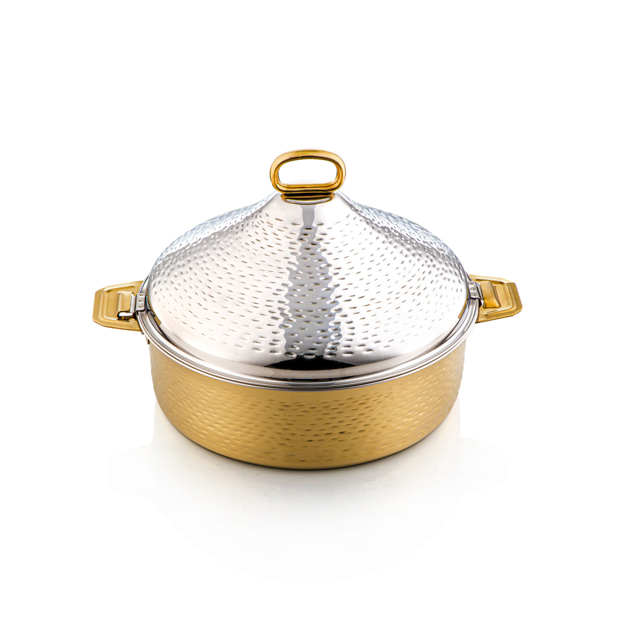 Almarjan 30 CM Abeer Collection Stainless Steel Hot Pot Silver & Gold - H21MG53 Lock