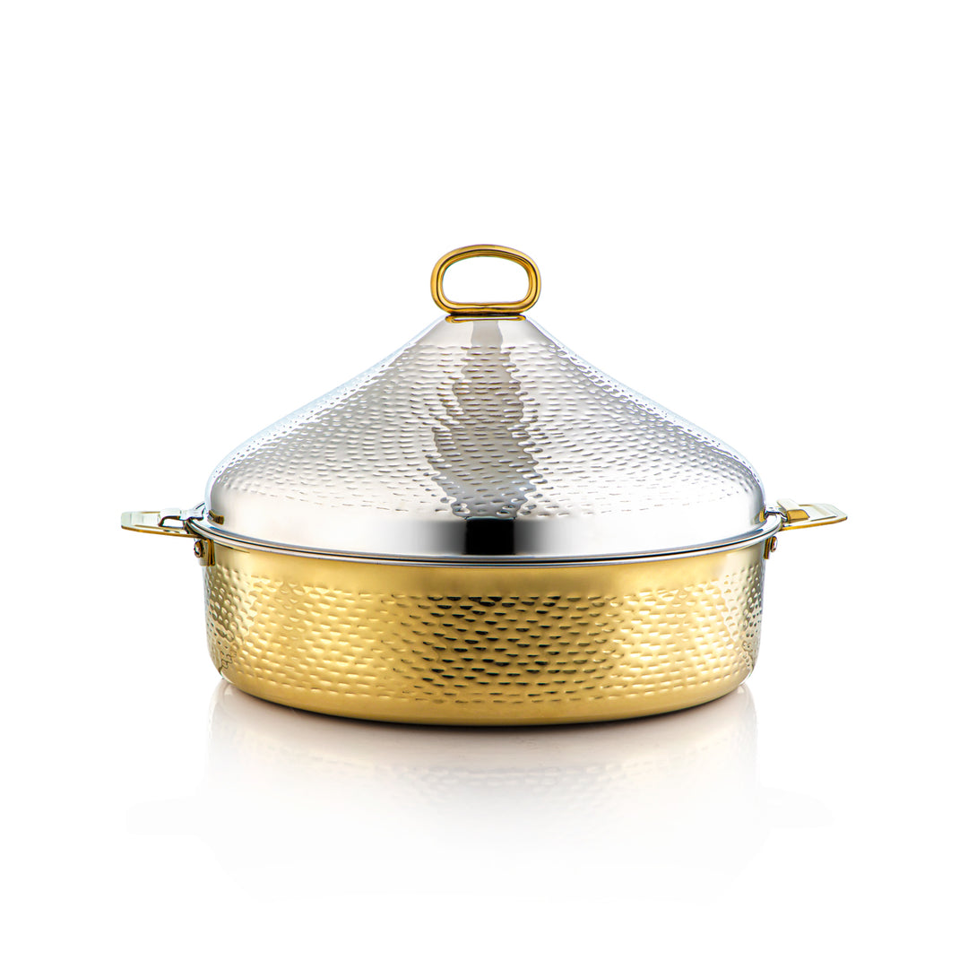 Almarjan 35 CM Abeer Collection Stainless Steel Hot Pot Silver & Gold - H21MG53 Lock