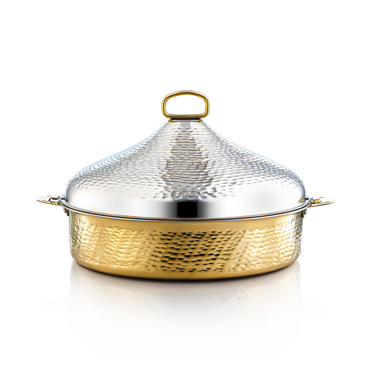 Almarjan 40 CM Abeer Collection Stainless Steel Hot Pot Silver & Gold - H21MG53 Lock