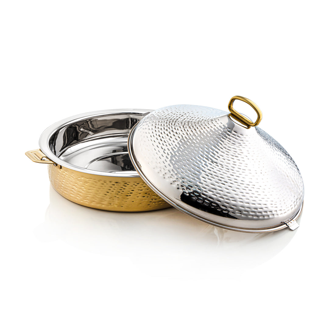 Almarjan 40 CM Abeer Collection Stainless Steel Hot Pot Silver & Gold - H21MG53 Lock