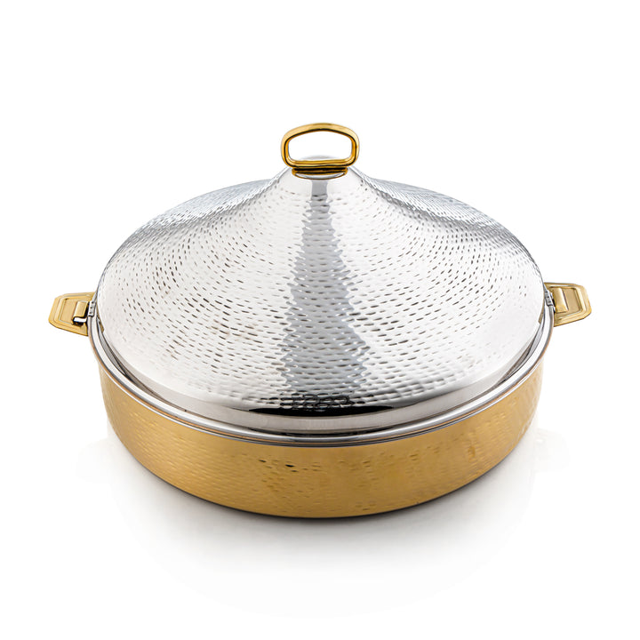 Almarjan 50 CM Abeer Collection Stainless Steel Hot Pot Silver & Gold - H21MG53 Lock