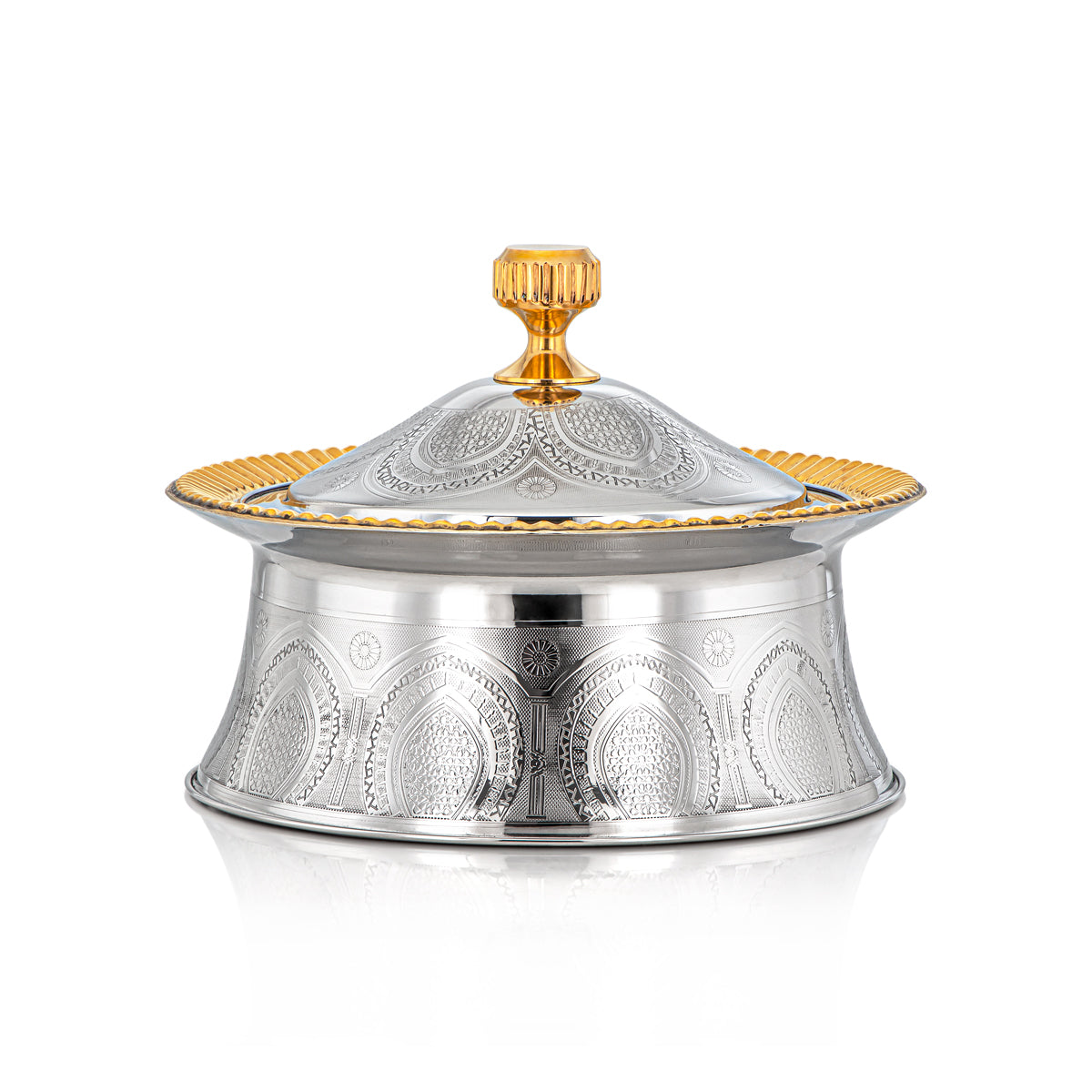 Almarjan 20 CM Afrah Collection Stainless Steel Hot Pot Silver & Gold - H22EPG1