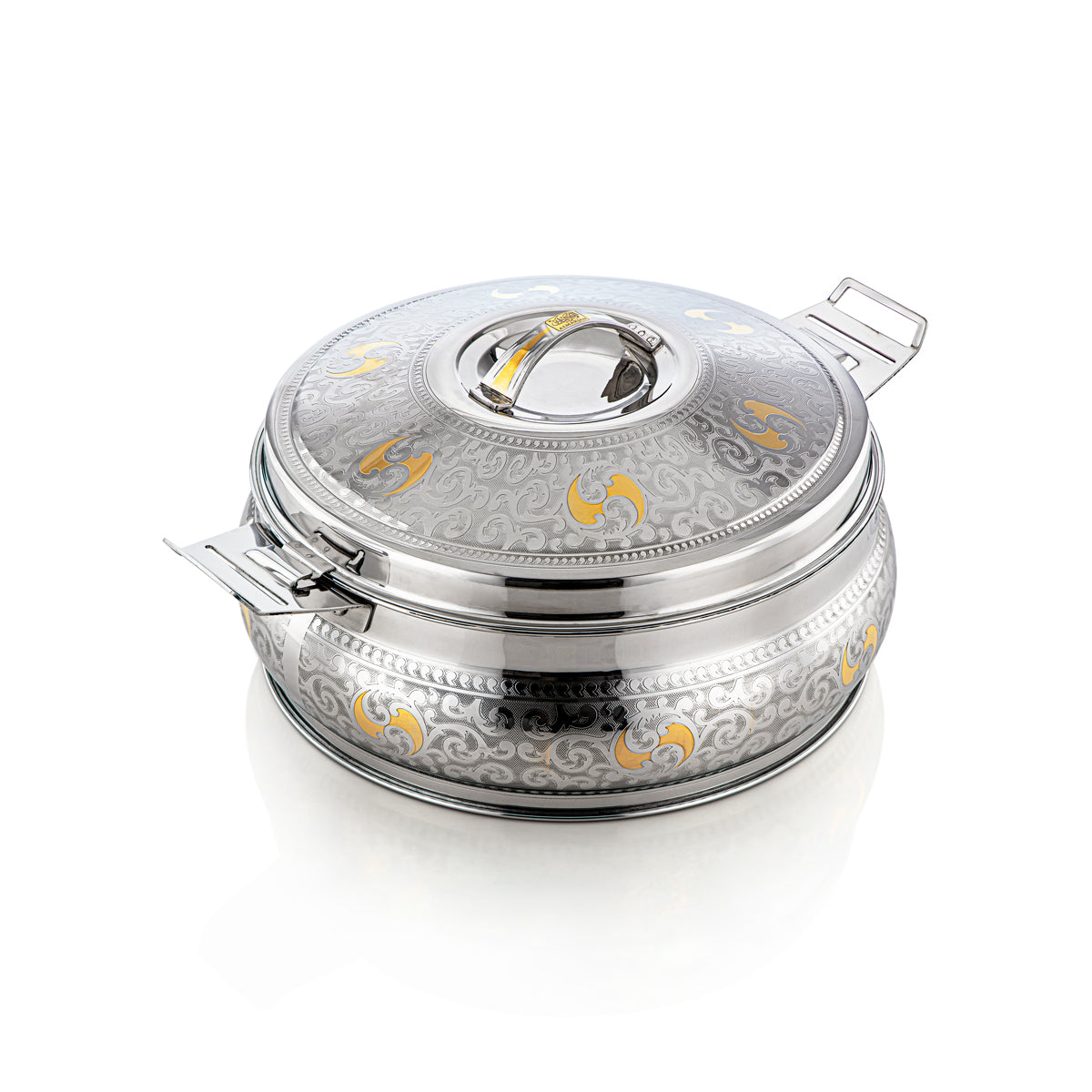 Almarjan 30 CM Maha Collection Stainless Steel Hot Pot Silver & Gold - H23EPG16HG