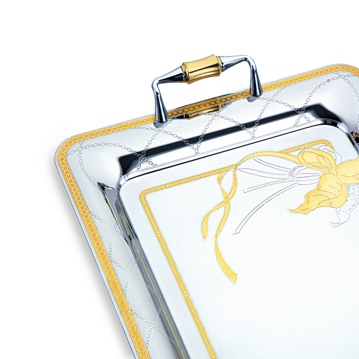 Almarjan 45 CM Calle Collection Stainless Steel Serving Tray - STS2051186