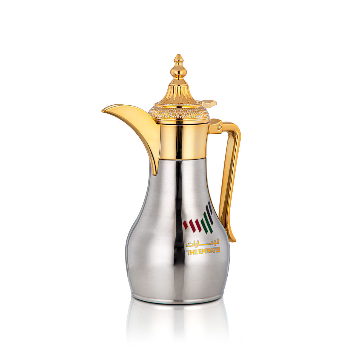 Almarjan 0.6 Liter Stainless Steel Vacuum Dallah Silver & Gold - SUD-060EK-CRG